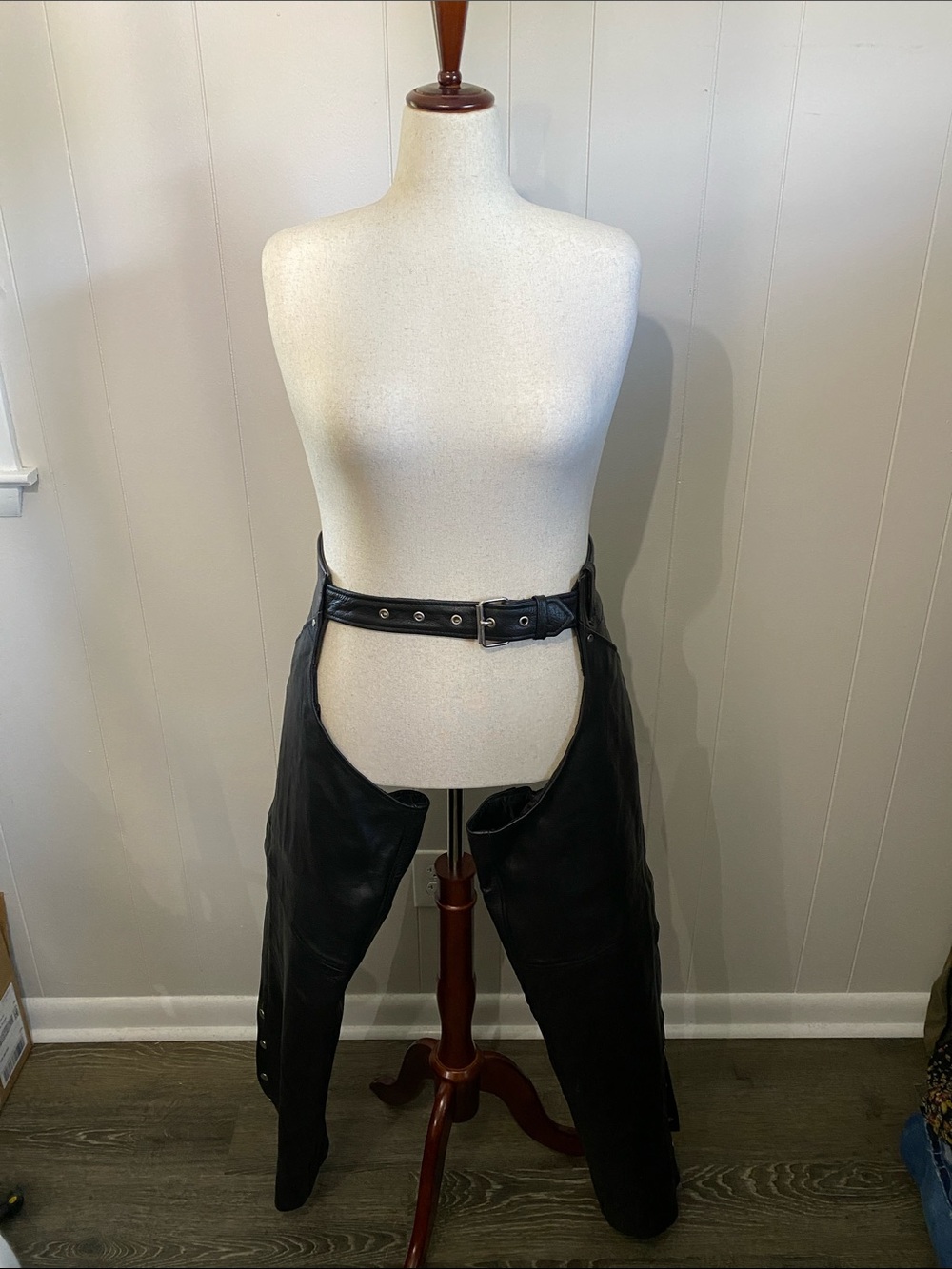 Biker Heaven Freeman Arts Black Leather Chaps - Small